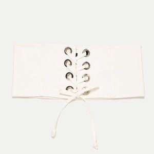 ZARA CORSET BELT WHITE NEW